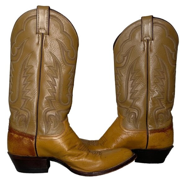 Justin 8737 Boots Smooth Butterscotch Ostrich Leather size Men's 8.5 - Picture 6 of 10